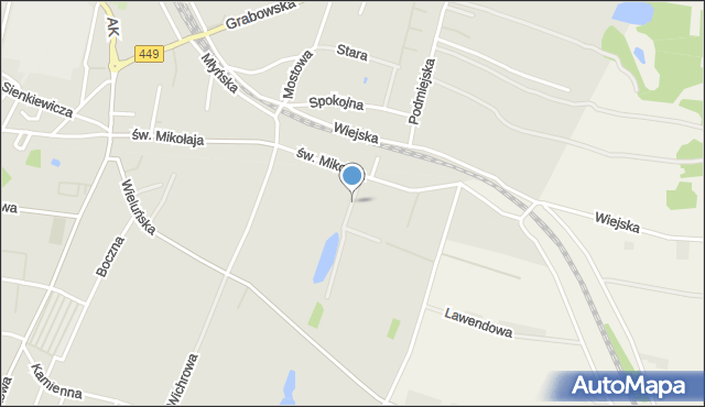 Ostrzeszów, Księżycowa, mapa Ostrzeszów