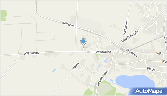 Powidz powiat słupecki, Księżycowa, mapa Powidz powiat słupecki