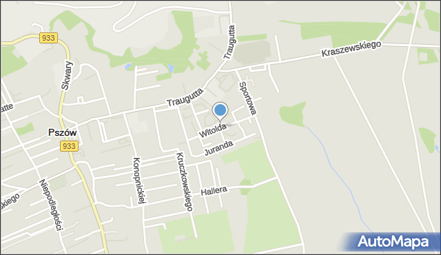 Pszów, Księcia Witolda, mapa Pszów