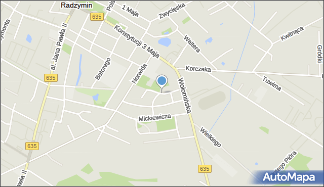 Radzymin powiat wołomiński, Księcia Lubomirskiego Edwarda, mapa Radzymin powiat wołomiński