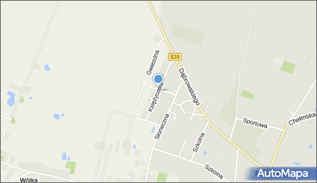 Rejowiec powiat chełmski, Księżycowa, mapa Rejowiec powiat chełmski