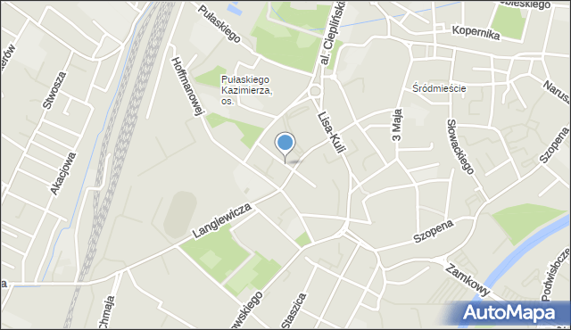Rzeszów, Księcia Józefa Poniatowskiego, mapa Rzeszów