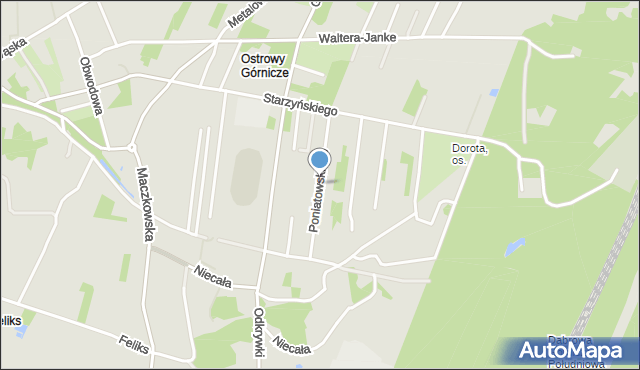 Sosnowiec, Księcia Józefa Poniatowskiego, mapa Sosnowca