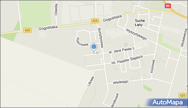 Strzelce Opolskie, Księcia Alberta, mapa Strzelce Opolskie