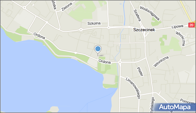 Szczecinek, Księżnej Elżbiety, mapa Szczecinek