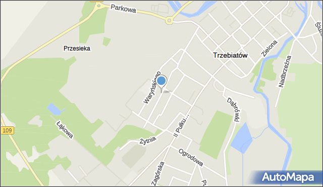 Trzebiatów powiat gryficki, Księcia Józefa Poniatowskiego, mapa Trzebiatów powiat gryficki