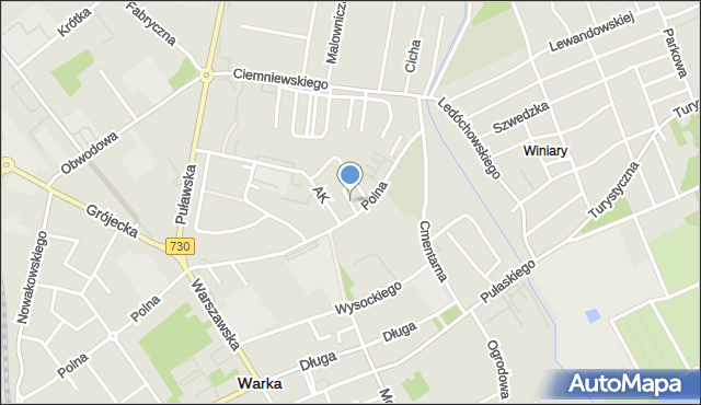 Warka, Księcia Stanisława, mapa Warka