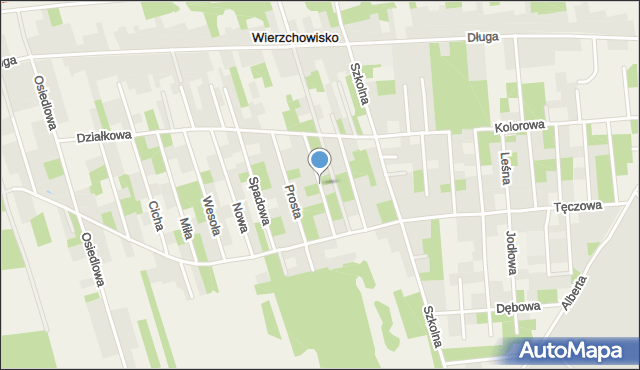 Wierzchowisko gmina Mykanów, Księżycowa, mapa Wierzchowisko gmina Mykanów