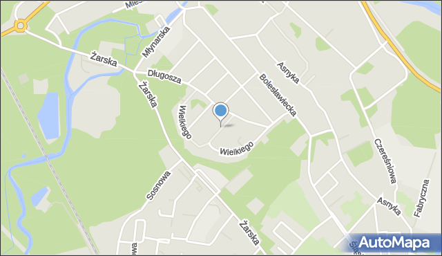 Żagań, Księcia Henryka Wiernego, mapa Żagań