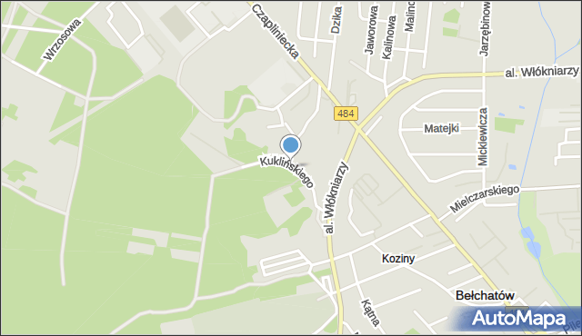 Bełchatów, Kuklińskiego Ryszarda, płk., mapa Bełchatów