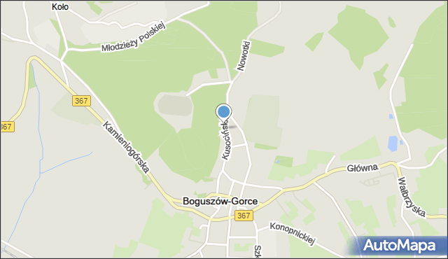 Boguszów-Gorce, Kusocińskiego Janusza, mapa Boguszów-Gorce
