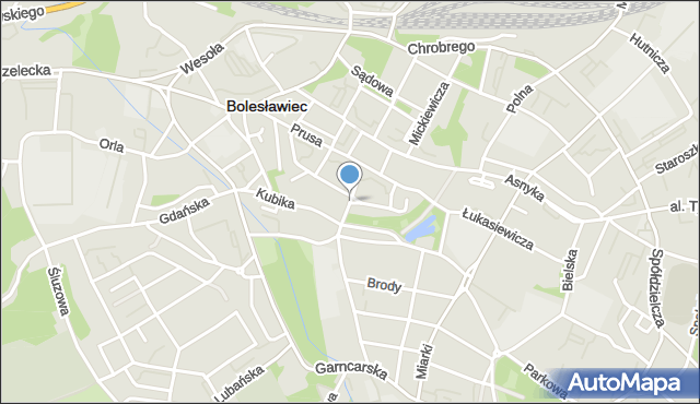 Bolesławiec, Kutuzowa Michała, mapa Bolesławca