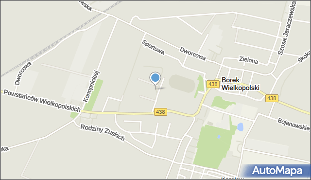 Borek Wielkopolski, Kulczyńskiego Konrada, mapa Borek Wielkopolski