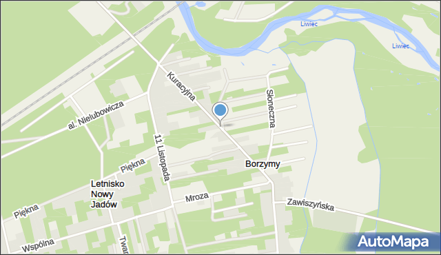 Borzymy gmina Jadów, Kuracyjna, mapa Borzymy gmina Jadów