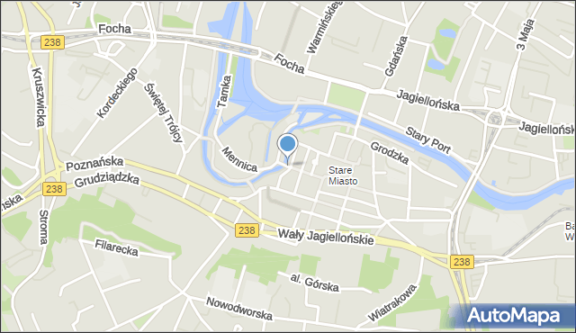 Bydgoszcz, Ku Młynom, mapa Bydgoszczy
