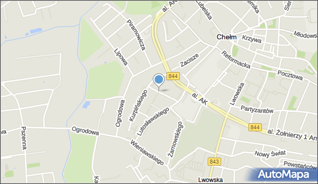 Chełm, Kurpińskiego Karola, mapa Chełma