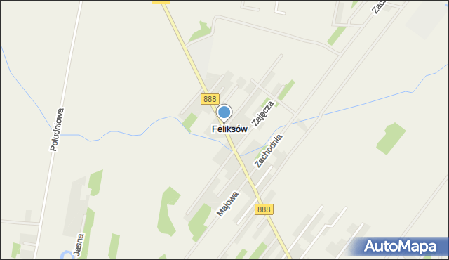 Feliksów gmina Leszno, Kujawskiego Jana, mapa Feliksów gmina Leszno