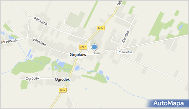 Grębków, Kukawskiego Jana, ks., mapa Grębków