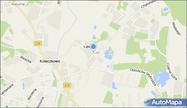 Koleczkowo, Kustusza Franciszka, mapa Koleczkowo