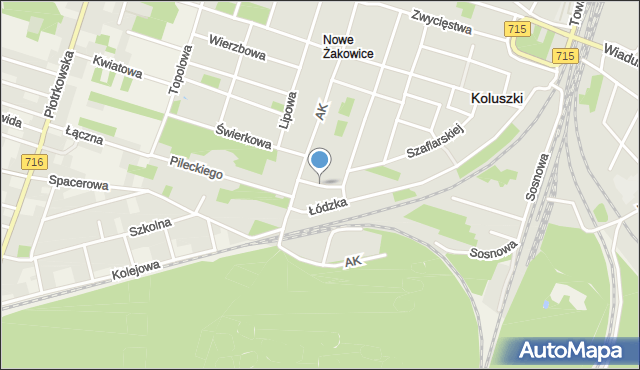 Koluszki, Kukuczki Jerzego, mapa Koluszki