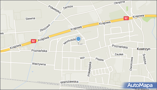 Kostrzyn powiat poznański, Kurpińskiego Karola, mapa Kostrzyn powiat poznański