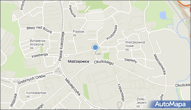 Kraków, Kupały, mapa Krakowa