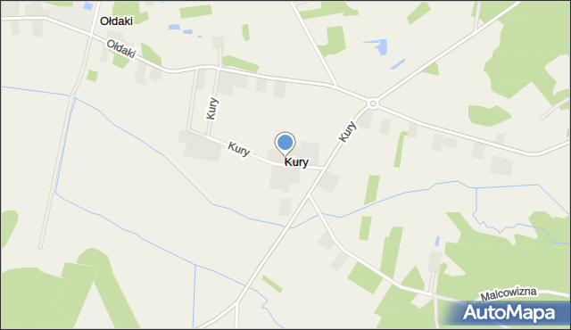 Kury, Kury, mapa Kury