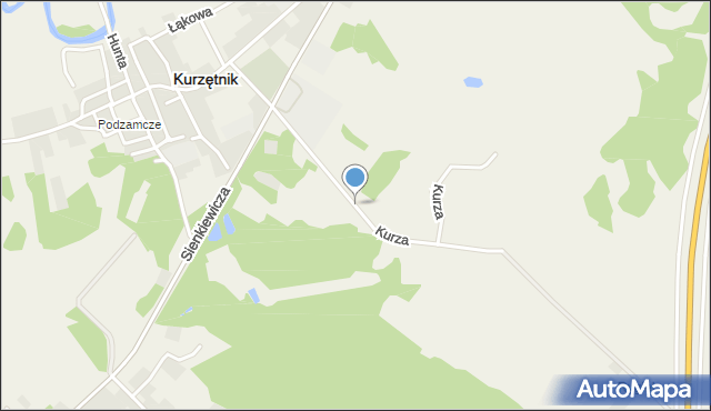 Kurzętnik, Kurza, mapa Kurzętnik