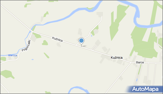 Kuźnica gmina Kramsk, Kuźnica, mapa Kuźnica gmina Kramsk