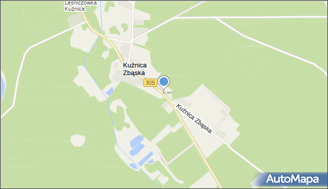 Kuźnica Zbąska, Kuźnica Zbąska, mapa Kuźnica Zbąska