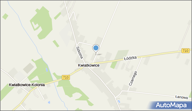 Kwiatkowice gmina Wodzierady, Kurnatowskiego Kazimierza, por., mapa Kwiatkowice gmina Wodzierady
