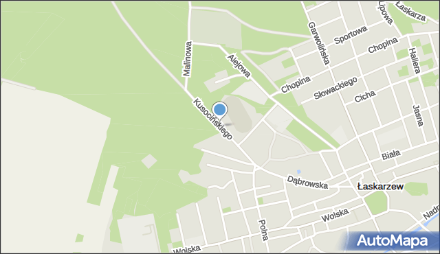 Łaskarzew, Kusocińskiego Janusza, mapa Łaskarzew