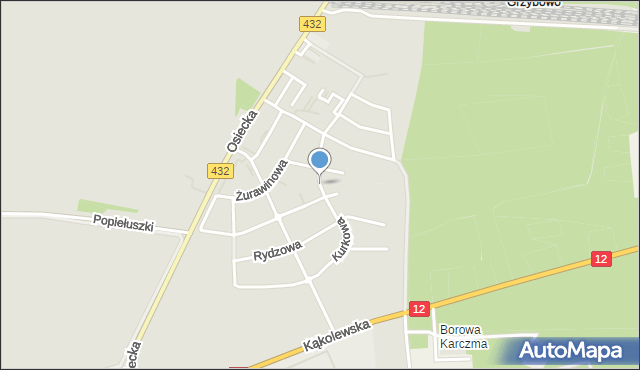 Leszno, Kurkowa, mapa Leszno