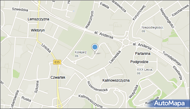 Lublin, Kuronia Jacka, mapa Lublina