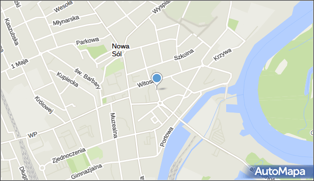 Nowa Sól, Kuśnierska, mapa Nowa Sól