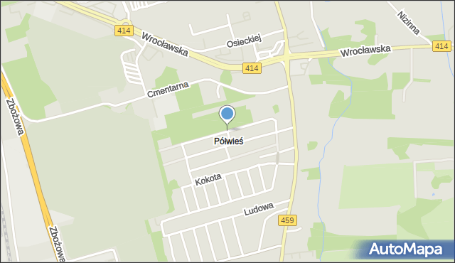 Opole, Kuberskiego Leszka, prof., mapa Opola