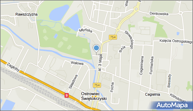 Ostrowiec Świętokrzyski, Kubasińskiej Miry, mapa Ostrowiec Świętokrzyski