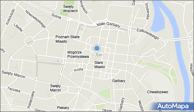 Poznań, Kurzanoga, mapa Poznania