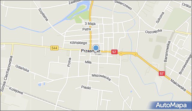 Przasnysz, Kurpiowska, mapa Przasnysz