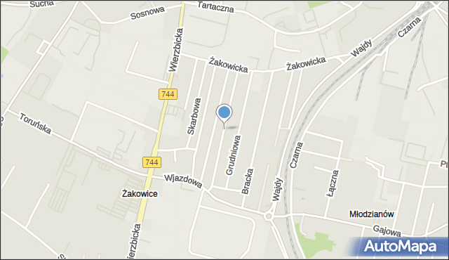 Radom, Kuśnierska, mapa Radomia