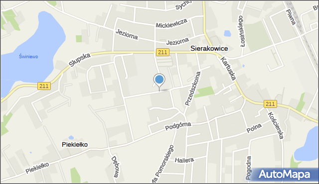 Sierakowice powiat kartuski, Kubusia Puchatka, mapa Sierakowice powiat kartuski