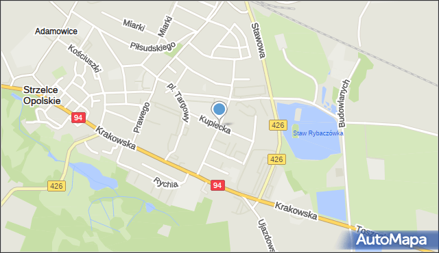 Strzelce Opolskie, Kupiecka, mapa Strzelce Opolskie
