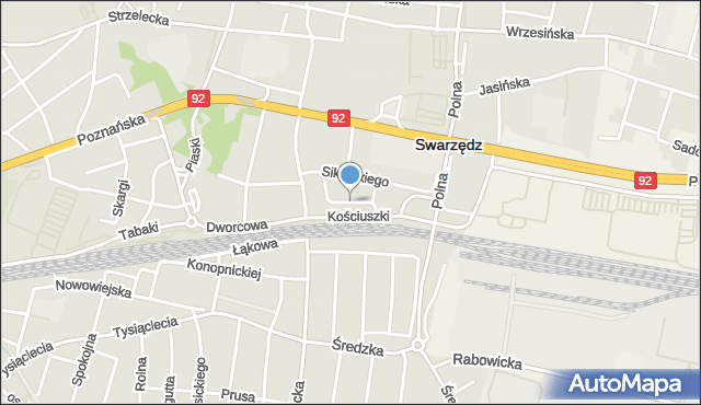 Swarzędz, Kutrzeby Tadeusza, gen., mapa Swarzędz