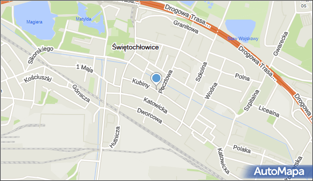 Świętochłowice, Kubiny Teodora, ks. bp., mapa Świętochłowice