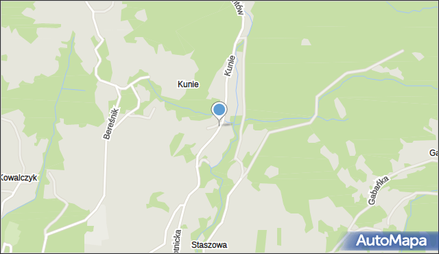 Szczawnica, Kunie, mapa Szczawnica