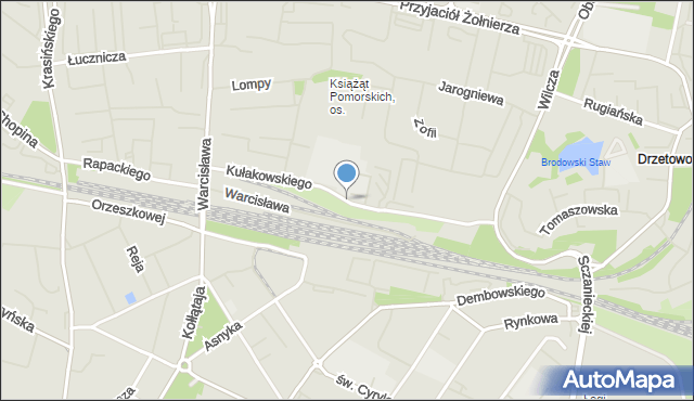 Szczecin, Kułakowskiego Jana, mapa Szczecina