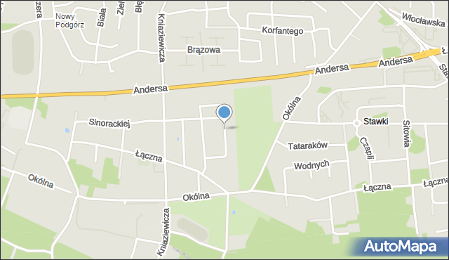 Toruń, Kutrzeby Tadeusza, gen., mapa Torunia