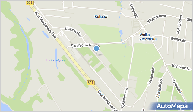 Warszawa, Kuligowska, mapa Warszawy