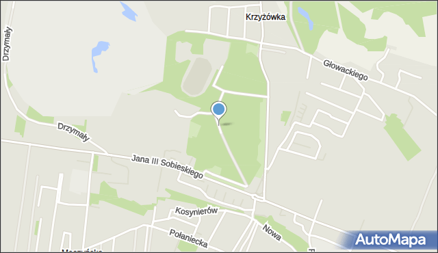 Wojkowice powiat będziński, Kusocińskiego Janusza, mapa Wojkowice powiat będziński