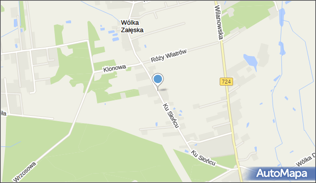 Wólka Załęska gmina Góra Kalwaria, Ku Słońcu, mapa Wólka Załęska gmina Góra Kalwaria